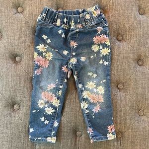 GAP Floral Elastic Jeggings Jeans Baby Toddler Girl 2T